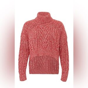 C/MEO COLLECTIVE Up Together Knit Sweater in‎ Red Cable Knit Cotton size medium